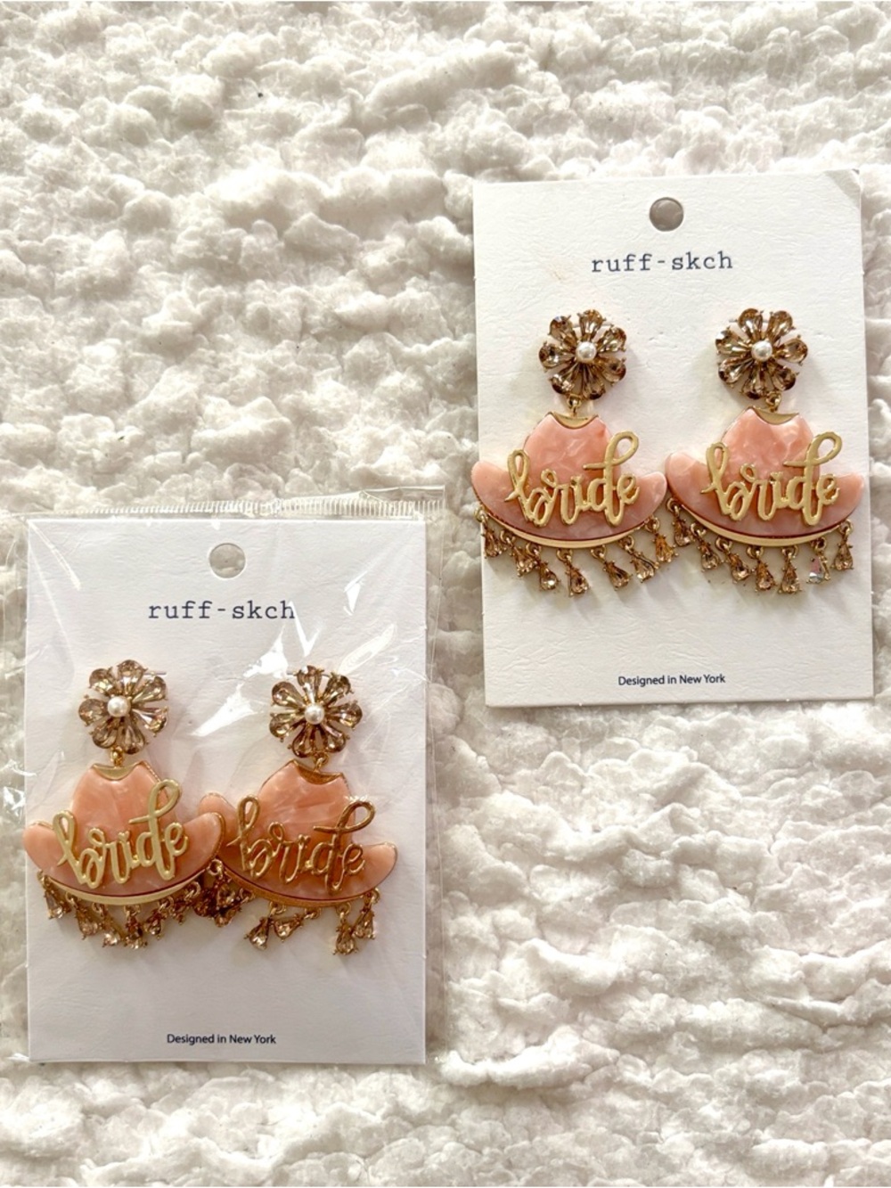 Cowboy Hat Bride Earrings